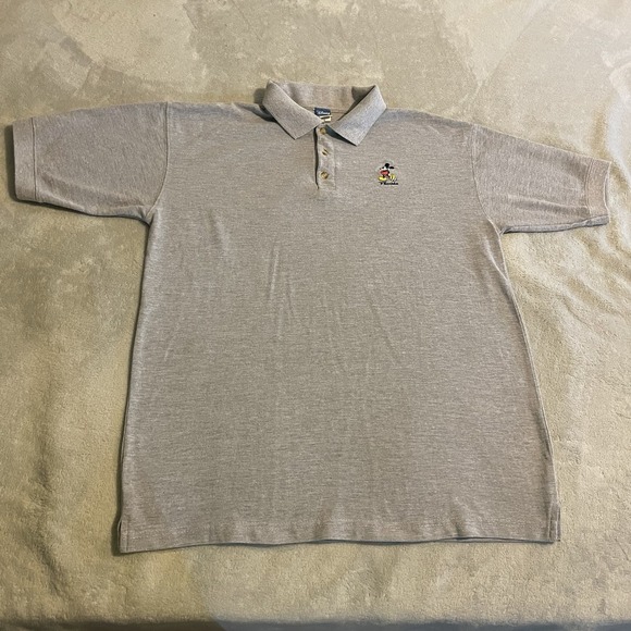 Disney Other - Disney Shirt Men XL Gray Mickey‎ Mouse Florida Polo Lightweight Vacation Casual